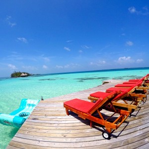 Lounging on a Belize Private Island Over the Water 