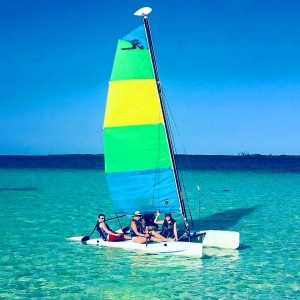 Set sail around our Belize private island with the complimentary use of hobie cats 