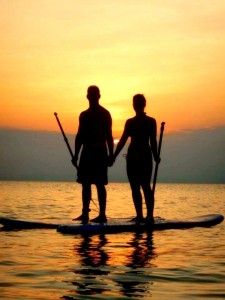 Stand up paddle board (SUP) in the Caribbean Sea