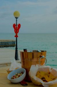 Lobster Festival with beer buckets and lobster ceviche