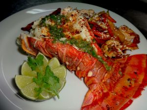 All Inclusive Lobster tail dinner at Coco Plum Island Resort