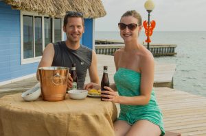 A couple celebrating at Belize Lobster Fest