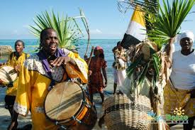 Local drumming at Garfiuna Settlement Day in Belize 