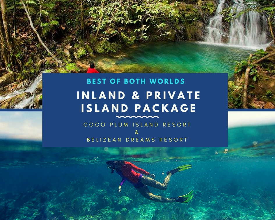 Belize Inland and Island All Inclusive Package includes waterfall hiking tours and snorkeling tours