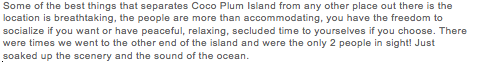 TripAdvisor Review of Coco Plum Island Resort