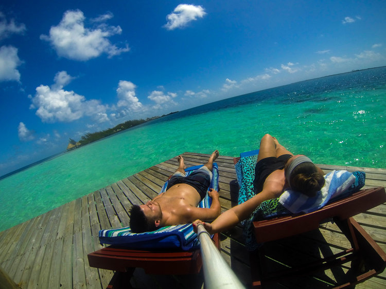 Crystal clear waters surrounding Coco Plum Island Resort 