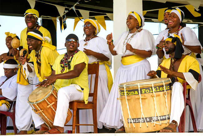 Garifuna dancing and drumming at Coco Plum Island Resort 