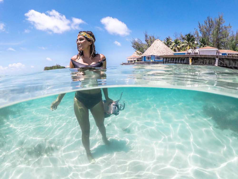 Belize island activities - Snorkel from the Docks