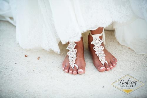 Ashley's beach wedding sandals