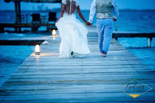 David and Ashely walking down the dock