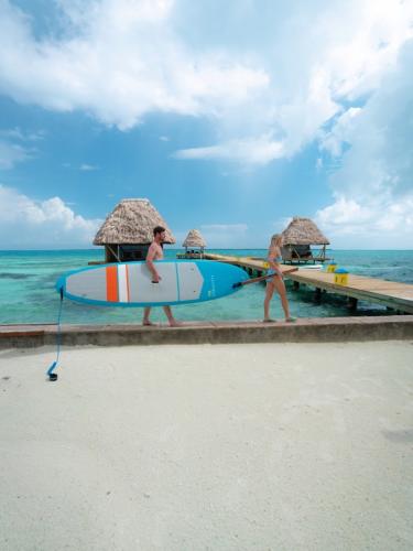 Couple paddleboarding
