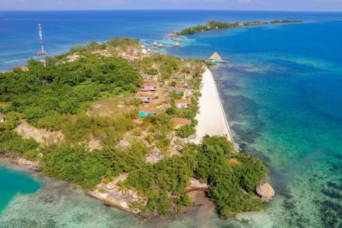Drone view of Coco Plum Cay
